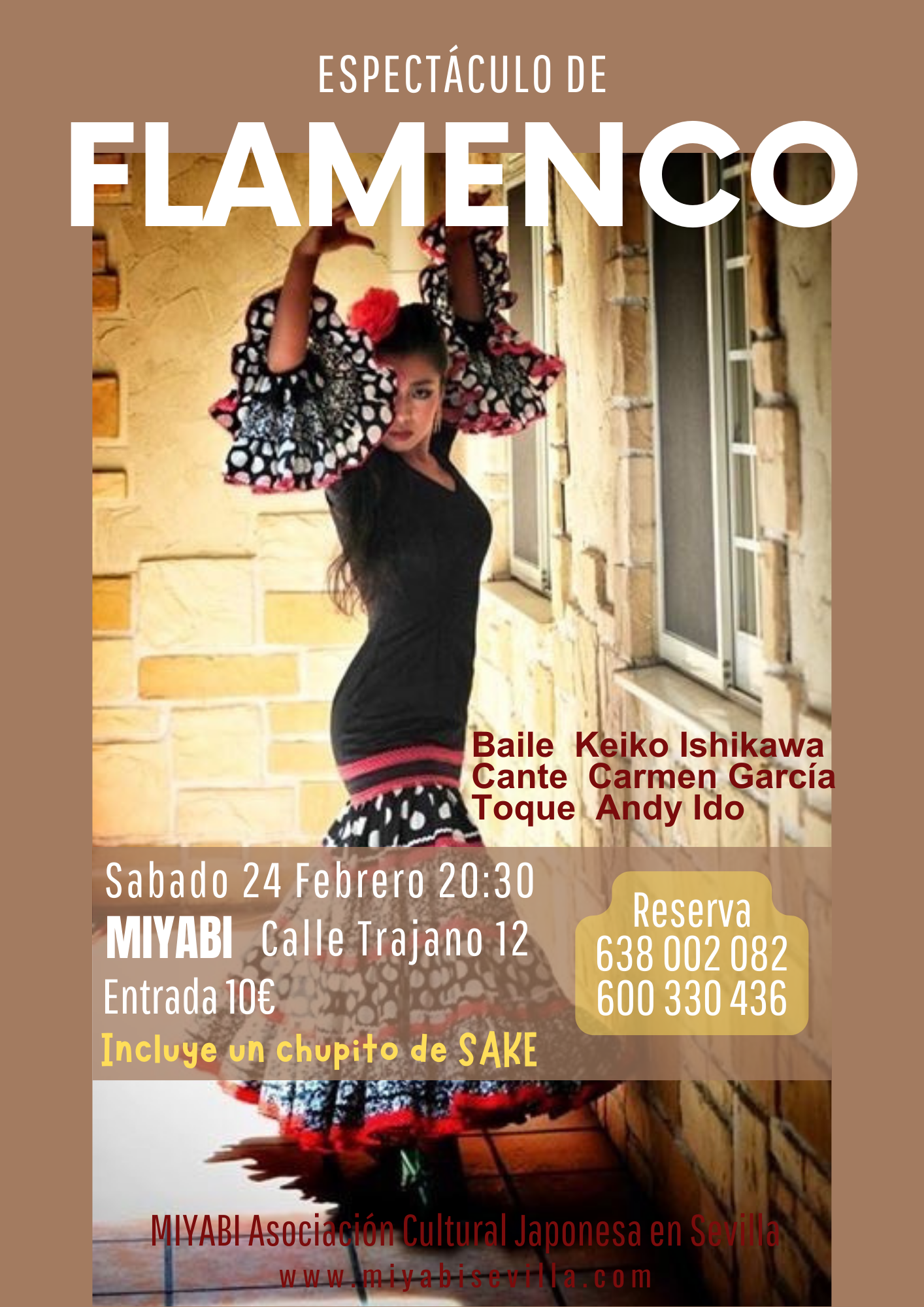 Espectáculo Flamenco con Japón – Febrero 2024- セビージャでフラメンコのコンサート