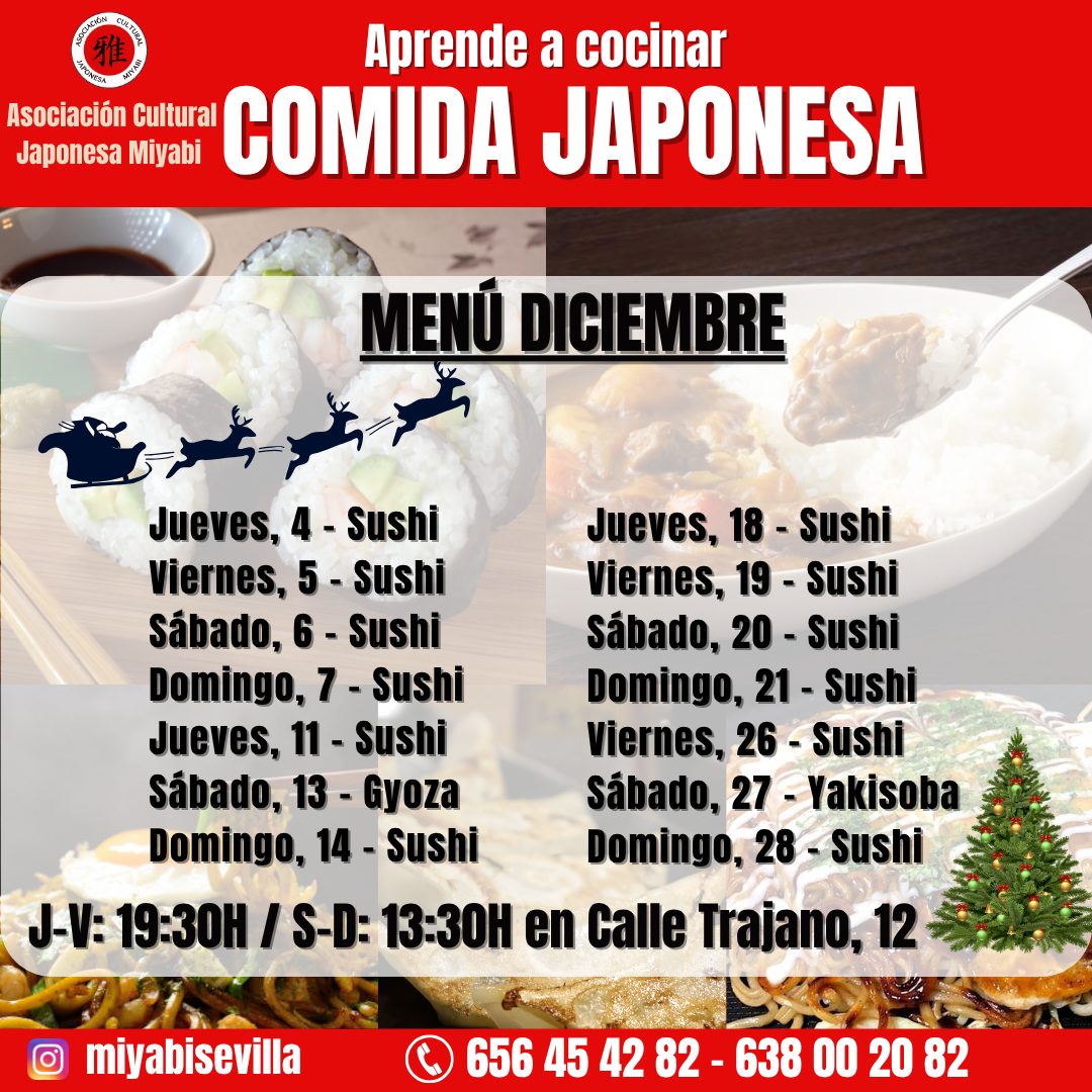 Clase de cocina de diciembre