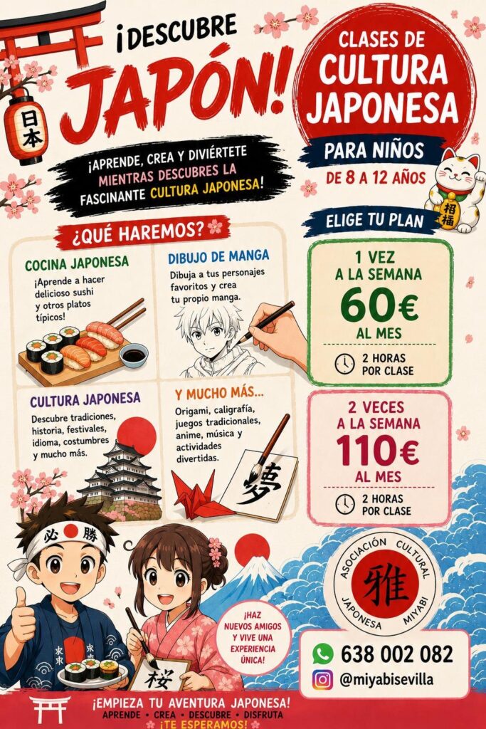 Clases de cultura japonesa para niños de entre 8 y 12 años